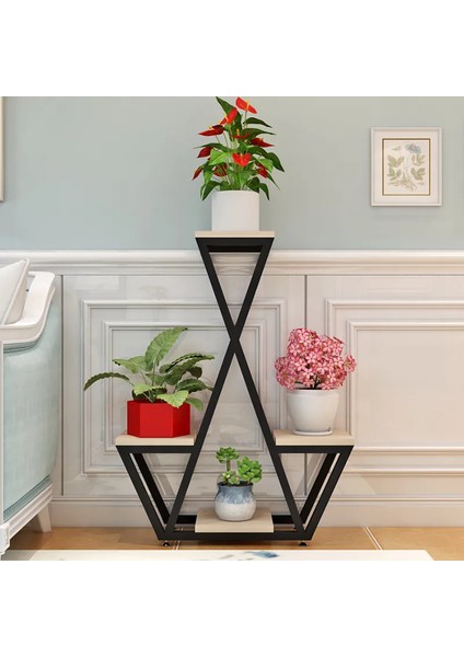 Ehfm Ticaret Ahşap Çok Katlı Modern Çiçeklik Saksılık Standı