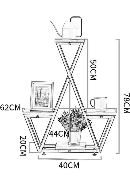 Ehfm Ticaret Ahşap Çok Katlı Modern Çiçeklik Saksılık Standı fiyatları