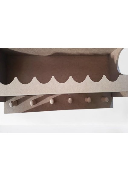 Hobi Dekoratif Rafterek Dolap Cnc Kesim Ahşap Mdf Ham Model El Yapım