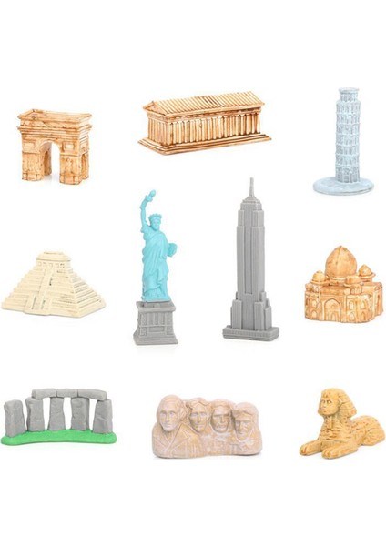 10 Landmark Minyatür Model Playset Mini Simülasyon Heykeli Öğ Sahne Gençler ve Şkinler Için Hediyeler (Yurt Dışından)