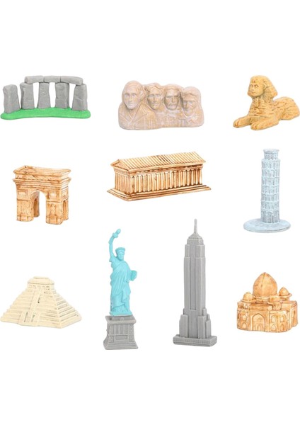 10 Landmark Minyatür Model Playset Mini Simülasyon Heykeli Öğ Sahne Gençler ve Şkinler Için Hediyeler (Yurt Dışından)