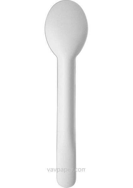 Vavpaper Kağıt Kaşık 100% Virjin Kraft Kağıttan Üretilmiş Beyaz 100 Adet SPOON001