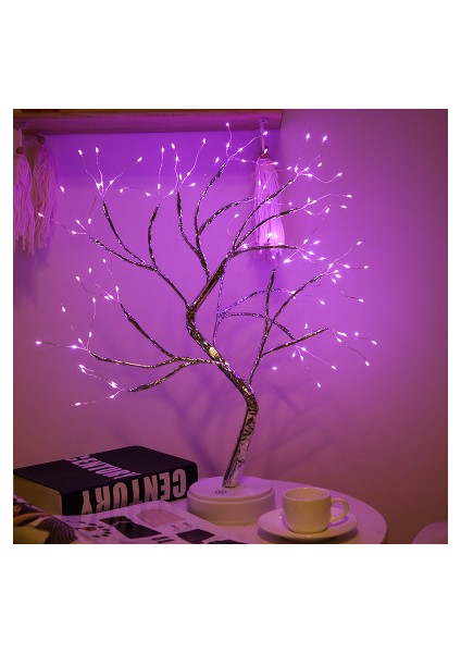 LED Night Light Mini Christmas Tree Copper Wire Garland Lamp For Children Home Room Decoration Decor Fairy Light Holiday Lighting (Yurt Dışından)
