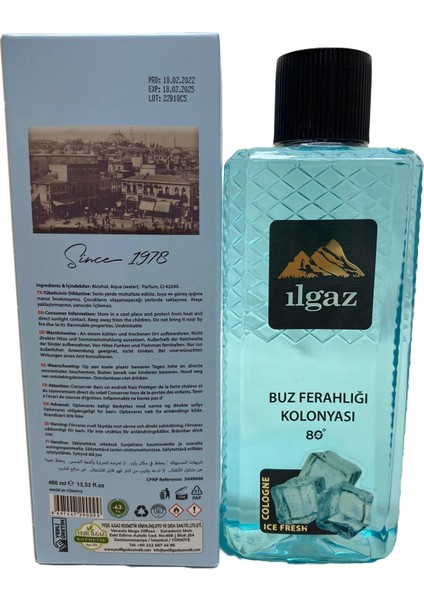 Ilgaz Kolonya 400 ml 80 Derece Elegance Serisi Buz Ferahlığı Kolonyası modelleri