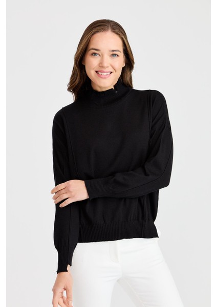 Kadın Nervürlü Bluz 22157 Siyah modelleri