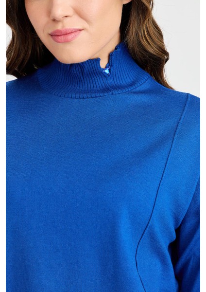 Kadın Nervürlü Bluz 22157 Saks fırsatları