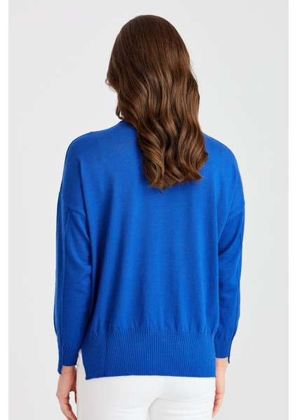 Kadın Nervürlü Bluz 22157 Saks indirimleri