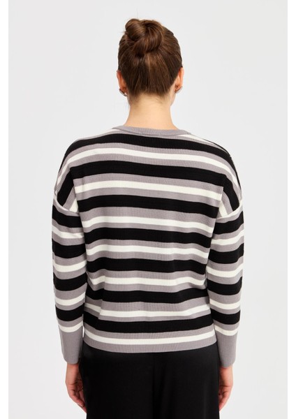 Kadın Kare Desenli Bluz 22155 Gri indirimleri