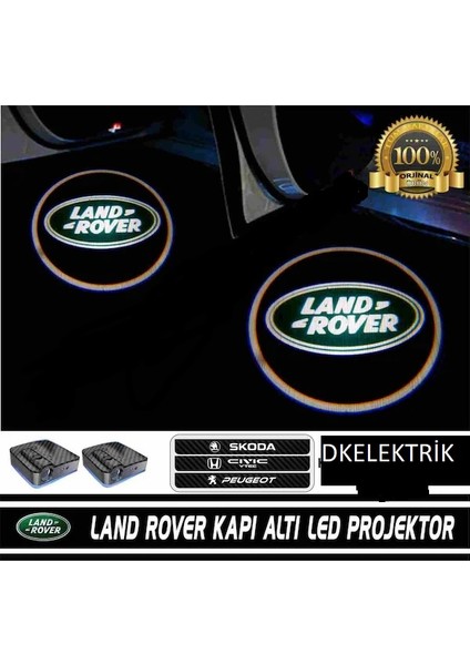 Land Rover Pilli Yapıştırmalı Kapı Altı Led Hayalet Logo