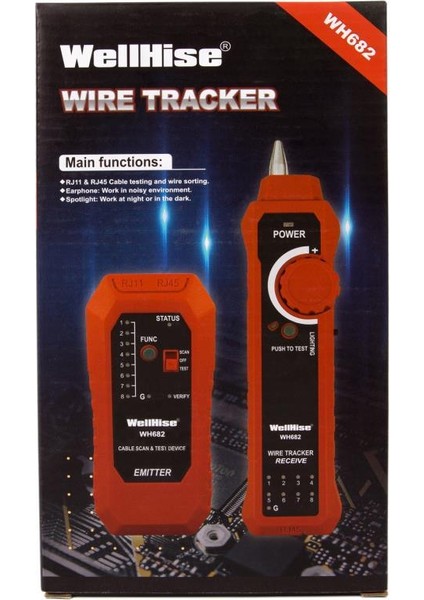 WH682 Kablo Bulucu Kablo Test Cihazı Bilibili Wire Tracker Çantalı