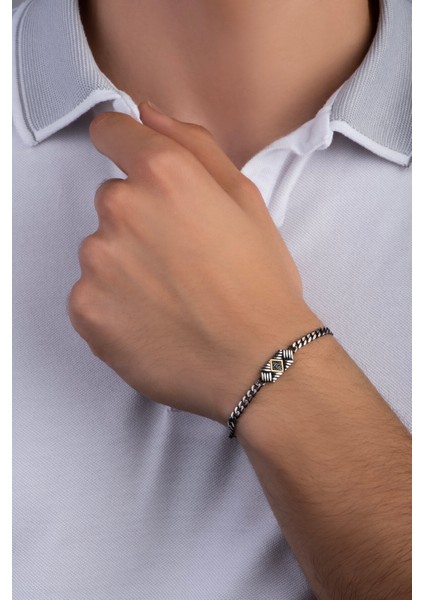 Athena'nın Kalkanı 14 Ayar Altın Erkek Gümüş Zincir Bileklik fiyatları