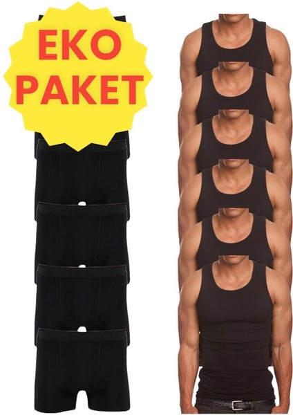 Eko Set 12'li Paket Erkek Iç Çamaşır Seti 6 Adet Atlet 6 Adet modelleri