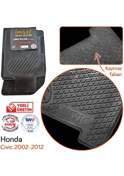 Honda Civic Hb/sedan 2002-2012 Siyah Kauçuk Paspas 4 Parça fiyatları