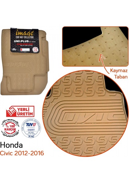Honda Civic Hb/sedan 2012-2016 Bej Kauçuk Paspas 4 Parça fiyatları