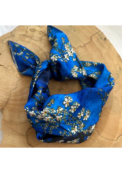 Badem ÇiçeğiMavi- Fular 55 Cm*55 Cm fiyatları