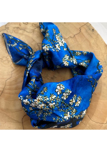 Badem ÇiçeğiMavi- Fular 55 Cm*55 Cm fırsatları