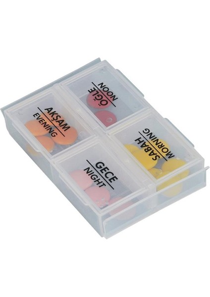 4 Öğün Günlük Hap Ilaç Saklama Taşıma Kutusu Ilaç Hatırlatıcı modelleri