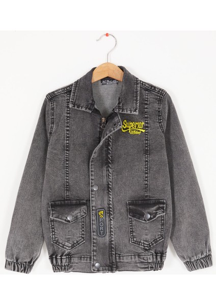 Füme Superior Yazılı Erkek Çocuk Jean Ceket 16818 fiyatları