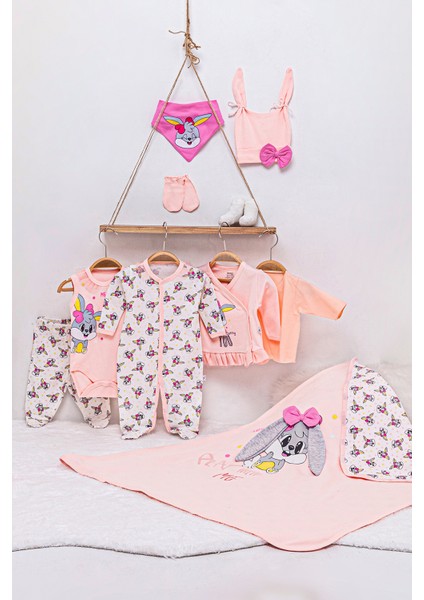 Tavşan Desenli 10'lu Bebek Hastane Çıkışı Seti 16560