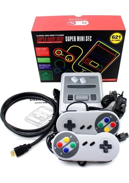 621 Oyunlu Retro Mini Klasik 4K Tv HDMI 8 Bit Video Oyun Konsolu fırsatları