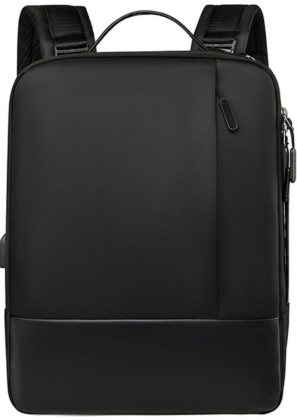 Sırt Çantası Rahat USB Şarjı Bilgisayar Sırt Çantası Sırt Çantası Kontrast Renk Sırt Çantası (Yurt Dışından)