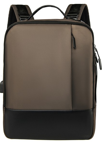 Sırt Çantası Rahat USB Şarjı Bilgisayar Sırt Çantası Sırt Çantası Kontrast Renk Sırt Çantası (Yurt Dışından)