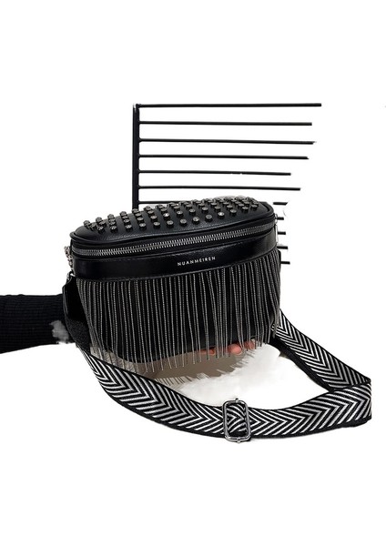 Moda Doku Geniş Bant Messenger Çanta Püskül Göğüs Çantası Bel Çantası (Yurt Dışından)