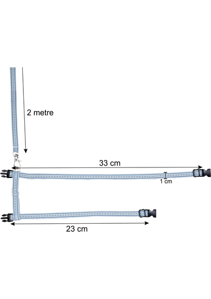 Kedi Göğüs Bel Gezdirme Tasması Gezdirme Kordon Boyu 2 Metredir