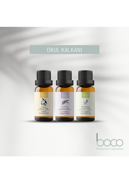 Nature 3'lü Etki Avantajlı Okula Destek Koruma Kalkanı  Lavanta-Okaliptus-Limon Yağı Gücü (30 Ml)