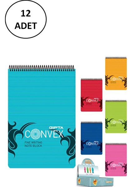 Convex Bloknot A 4 Spiralli Pp Kapak 100 Yaprak 12 Adet
