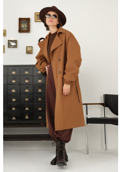 Kolu Lastikli Trençkot Taba fiyatları