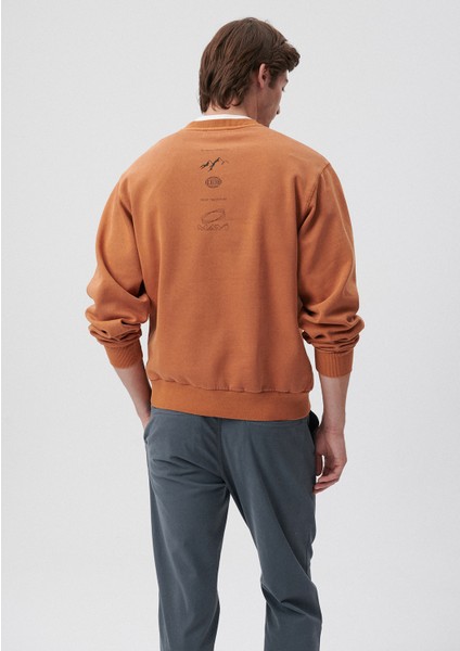 Erkek Baskılı Kahverengi Sweatshirt 0S10009-81216