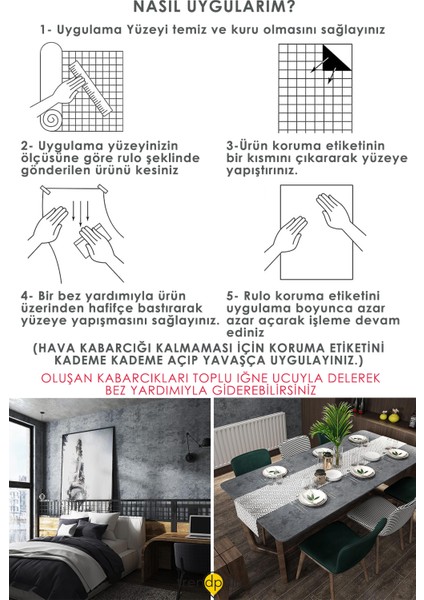 Kendinden Yapışkanlı 60×300CM Antra Çimento Desen Mutfak Dolap Masa Kaplama Duvar Kağıdı