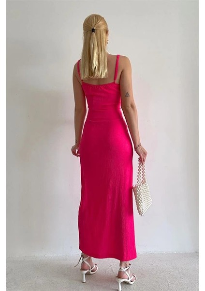 Kadın Ön Büzgü Detaylı Midi Elbise | Yırtmaçlı Şık & Zarif Uzun Elbise fırsatları