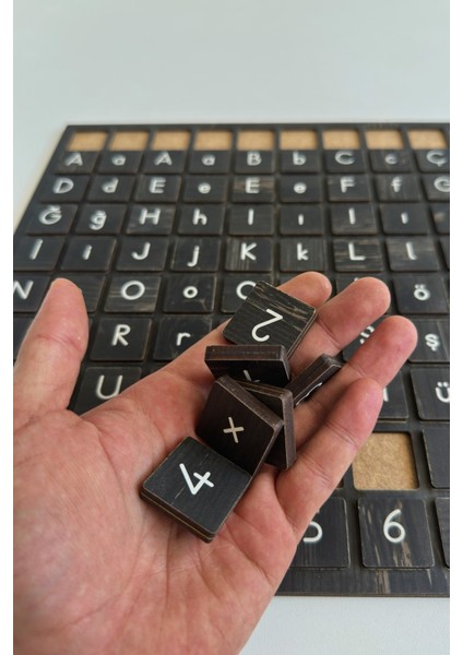Abece Yap-Boz Okuma-Yazma Alıştırma Tablosu Matematiksel Işlemler Ahşap Puzzle