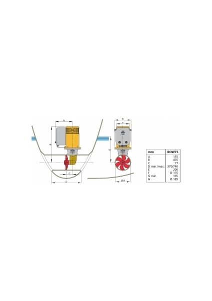 Baş Manevra Pervanesi 75 Kgf 24V