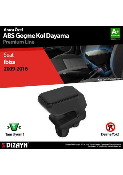 Seat Ibiza Kol Dayama Kolçak Geçmeli Abs Siyah 2009-2016 A+Kalite