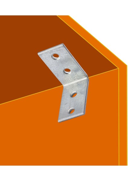 Mobilya Köşe Bağlantı Sabitleme L Demir Deprem Dolap Duvar Birleştirme Gönye 35X35X20 mm (10 Adet)