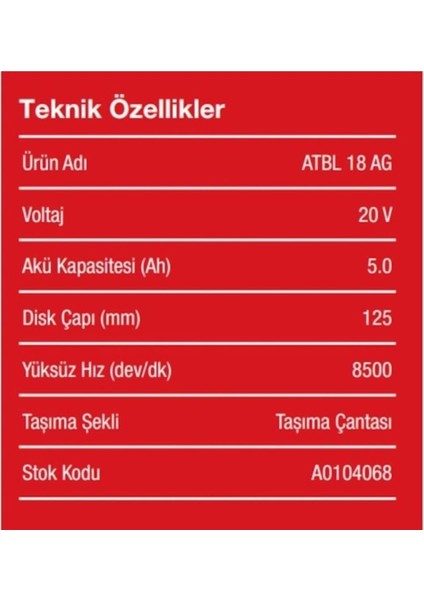Pro Atbl 18 Ag 502C 20V Akülü Avuç Taşlama