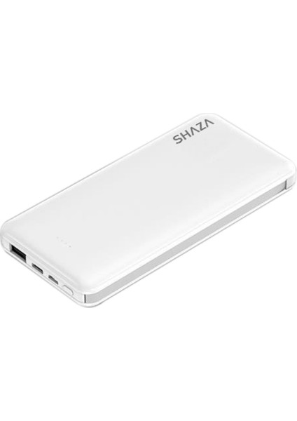 10.000 Mah Kendinden Kablolu Taşınabilir Şarj Cihazı Beyaz
