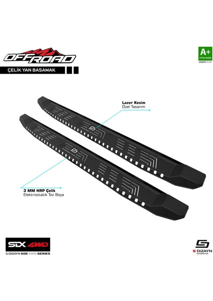 Mitsubishi L200 4 Çelik Yan Basamak 195 cm V1 2006-2015 Sdx 4WD Off Road indirimleri