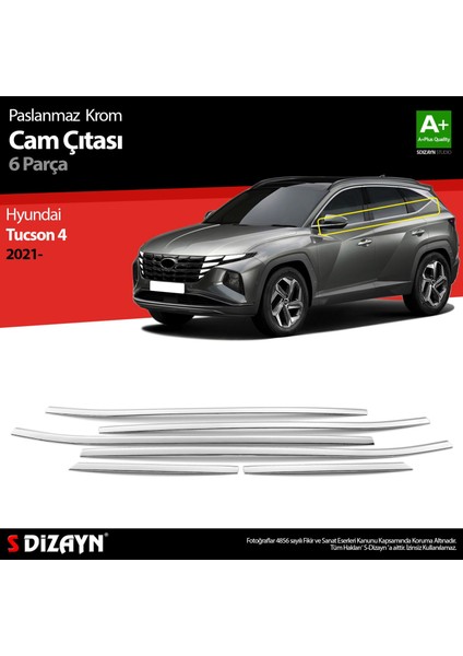 Hyundai Tucson 4 Krom Cam Çıtası 6 Prç. 2020 Üzeri fiyatları