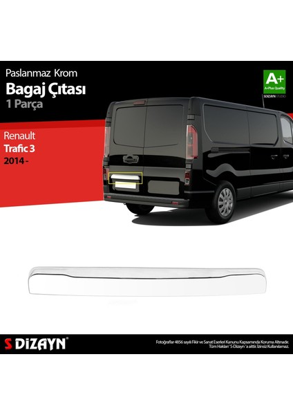 Renault Trafic Krom Bagaj Çıtası (Çift Kapılı) 2014 Üzeri fiyatları