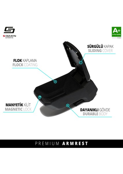 Renault Megane 3 Kol Dayama Kolçak Geçmeli Abs Siyah 2010-2016 A+Kalite modelleri