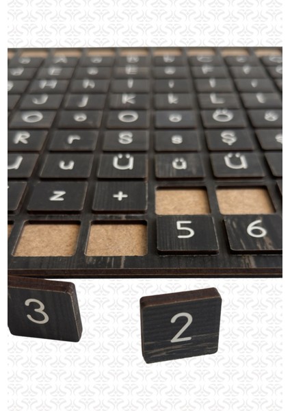 Abece Yap-Boz Okuma-Yazma Alıştırma Tablosu Matematiksel Işlemler Ahşap Puzzle