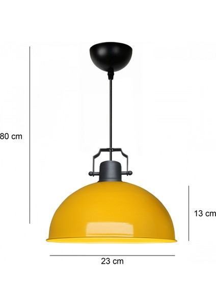 Swiss Retro Sarı Metal Sarkıt Cafe Restoran Mutfak Salon AYD-3584
