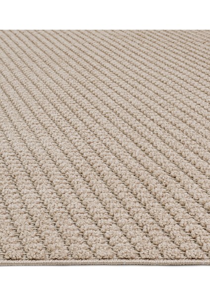 Radiance Kahverengi Çizgili Polyester Makine Alan Halısı