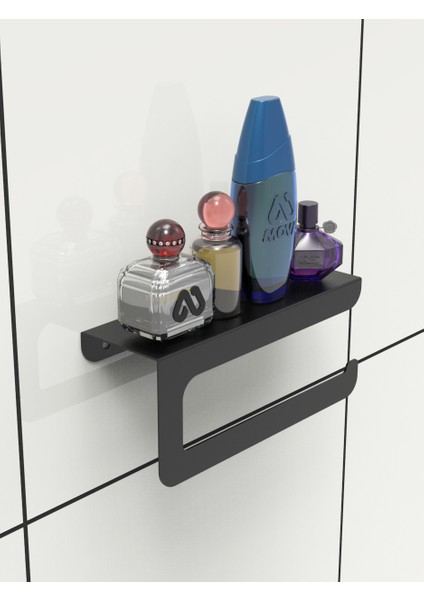 Dekoratif Mat Siyah Metal Bahartatlık Raflı Havlu Peçetelik & Havlu Tutucu & Kağıt Havluluk indirimleri