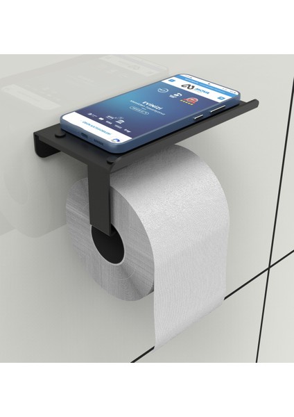 Raflı Rulo Kağıt Havluluk Peçetelik Banyo Mutfak Tuvalet Kağıdı Tutacağı Metal