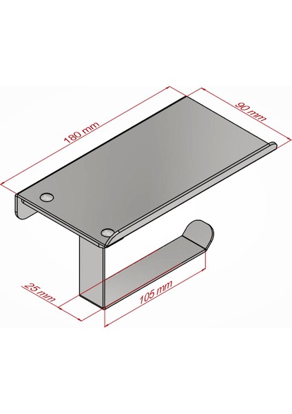 Raflı Rulo Kağıt Havluluk Peçetelik Banyo Mutfak Tuvalet Kağıdı Tutacağı Metal